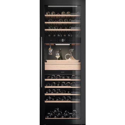 CAVE À VIN NOIR VITRÉE 190 BOUTEILLES 3 ZONES